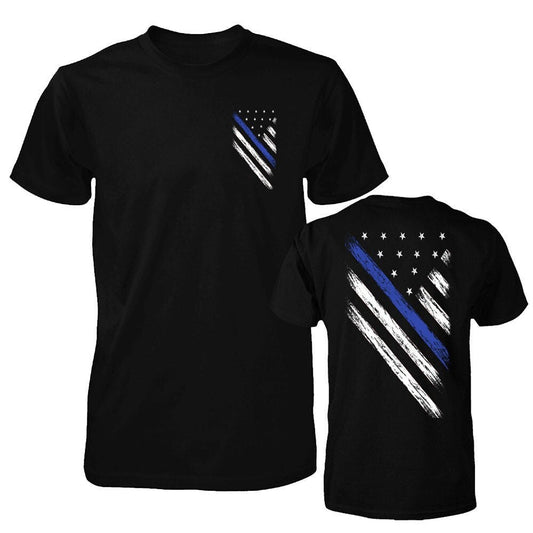 Thin Blue Line Police Shirt Blue Lives Matter USA Flag T-Shirt