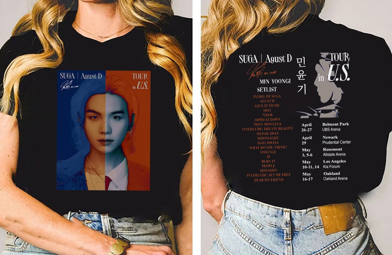 SUGA Agust D Tour in US T-Shirt, Agust D World Tour 2023 Shirt, Agust D Tour 2023 Shirt, Min Yoongi Shirt