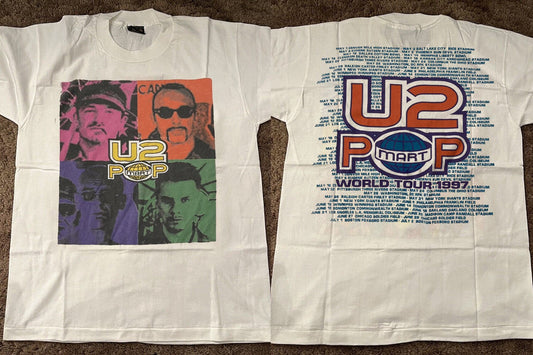 1997 U2 Popmart Tour Bono 90s Concert T-Shirt