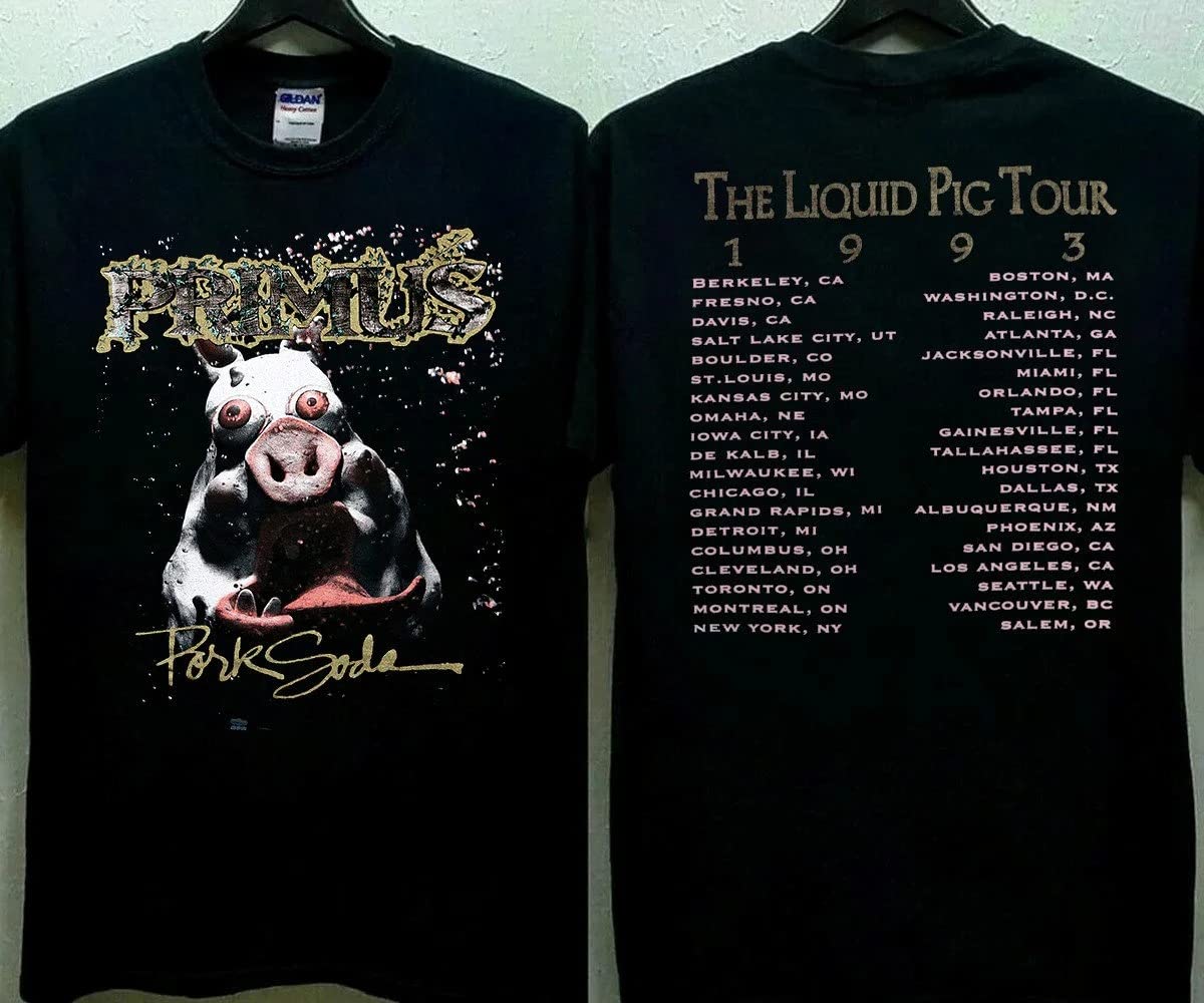 1993 Primus Pork Soda Liquid P%ig Tour T-Shirt, Rock Concert Shirt