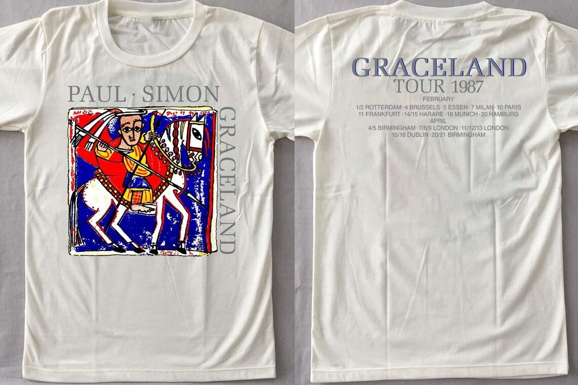 1987 Paul Simon Graceland World Tour T-Shirt, Paul Simon Tour '87 T-Shirt