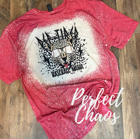 Baseball Mom T-shirt / bleached mom shirt/ def tired / sports mom