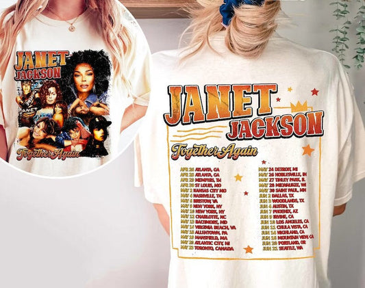 90s Janet Jackson Vintage T Shirt, Janet Jackson Together Again Tour 2023 Tshirt