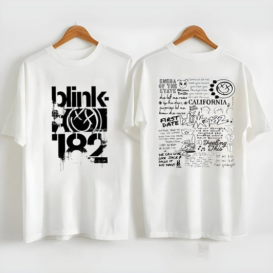 Blink182 The World Tour 2023 shirt, Blink Smile 182 Shirt, B182 Lyric Album Song
