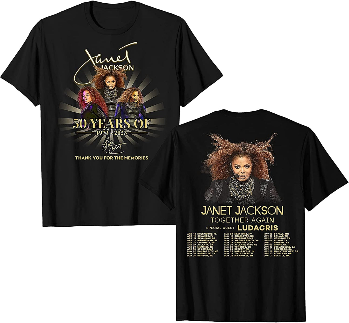 Janet Jackson Together Again Tour 2023 T-Shirt, Janet Jackson Fan Gifts