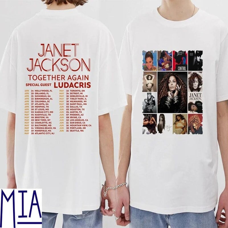 Vintage Janet Jackson Collection Singer T-Shirt,Together Again Tour 2023 Shirt