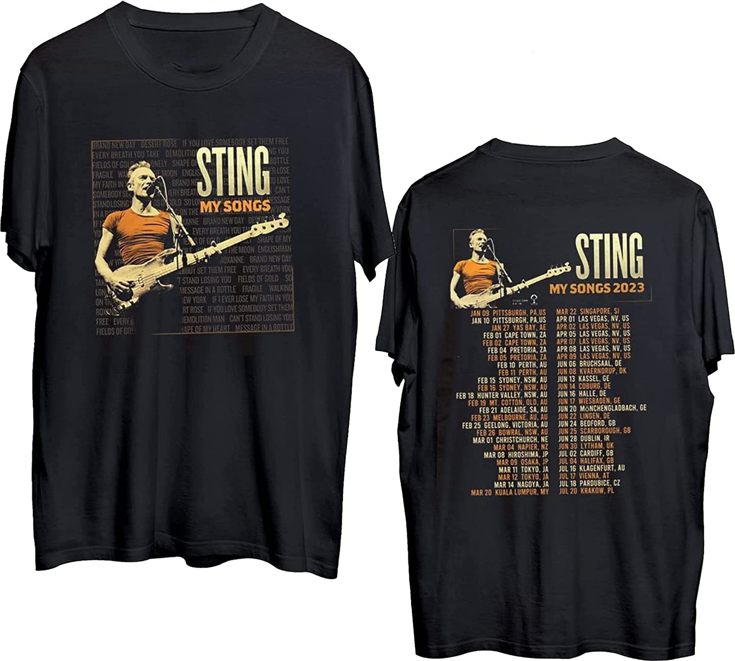 S.ti%ng M.y Son.gs 2023 World Tour Double Sided T-Shirts