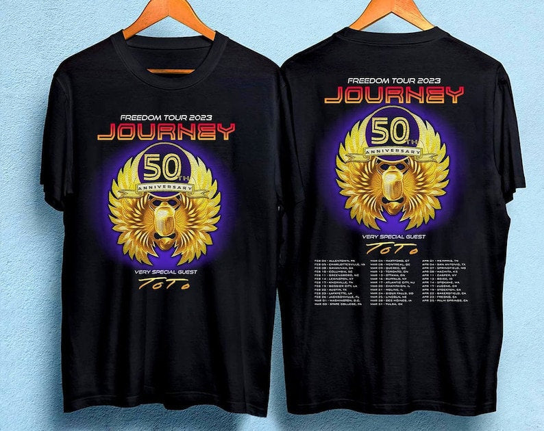 Journey Freedom Tour 2023 2 Sides Shirt, Journey 50Th Anniversary