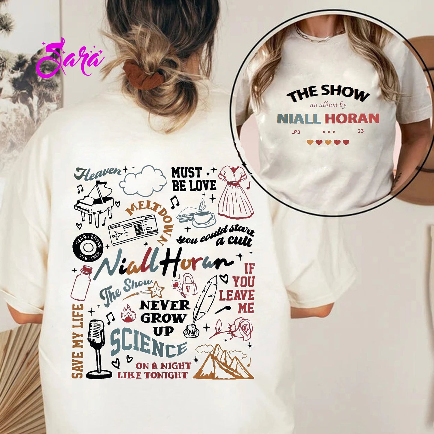 Niall Horan Double Side Shirt, The Show Album Track List Shirt, Niall Horan The Show 2023 tshirt