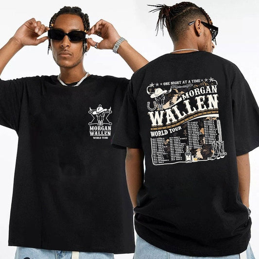 Wallen Western One Night At A Time 2023 World Tour Shirt, Wallen Western Shirt, Cowboy Music Shirt