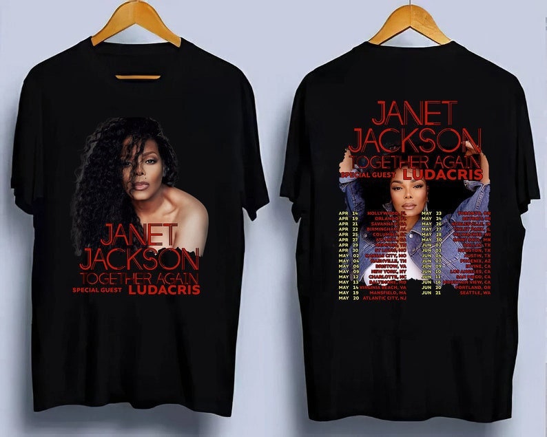 Janet Jackson 2023 Tour T =-Shirt, Janet Jackson Shirt, Vintage Style 90s All Over Print Graphic