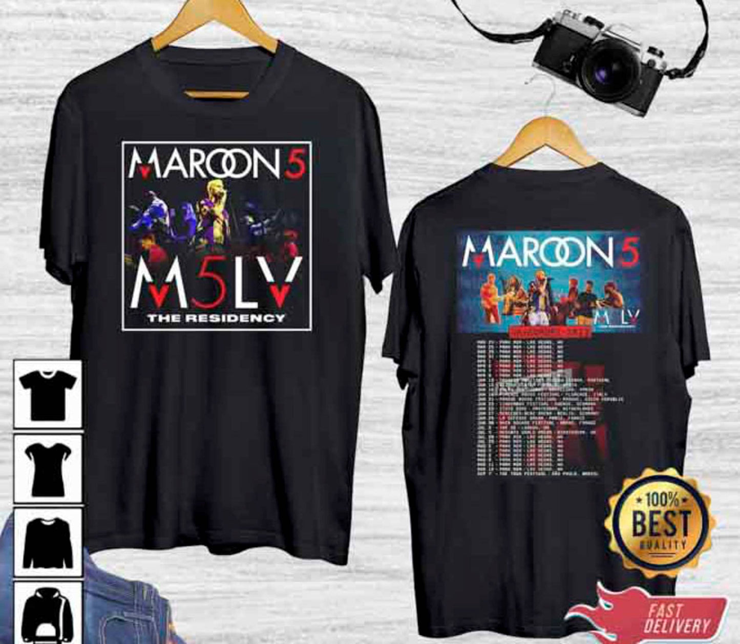 Maroon 5 M5LV The Residency World Tour 2023 Shirt, 29th Anniversary Maroon 5 Band Shirt