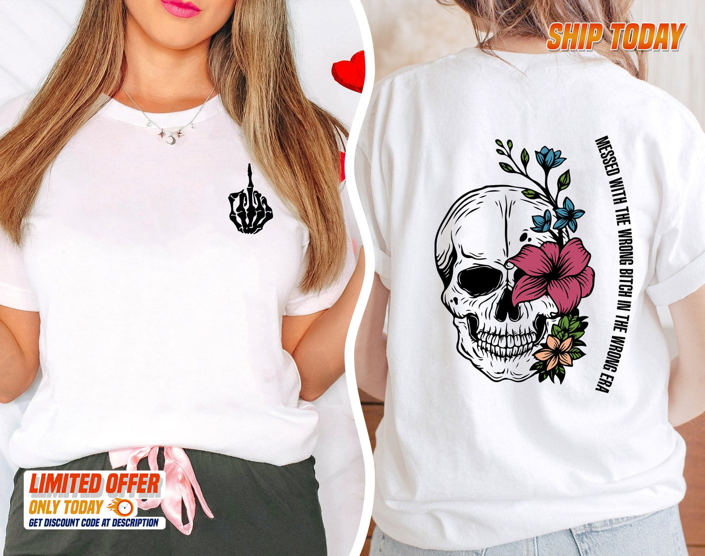 Messed With The Wrong B*tch Tshirt, Funny Tshirt, Women Graphic Tee