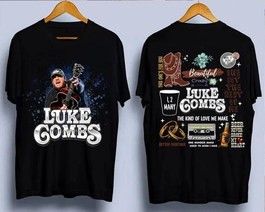 Lukee Comb 2023 World Tour T-Shirt 2 Side, Lukee Comb Bullhead shirt