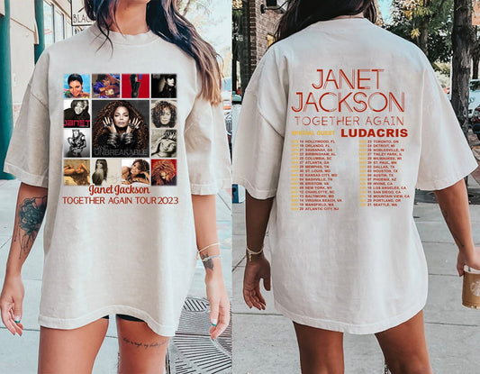 90s Janet Jackson Vintage T-Shirt, Janet Jackson Shirts, Janet Jackson Together Again Tour 2023
