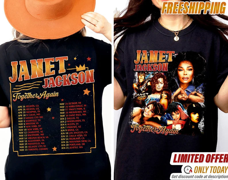 Janet Jackson T-Shirt, Janet Jackson Together Again Tour 2023, Hip Hop Tshirt, Janet Jackson Merch