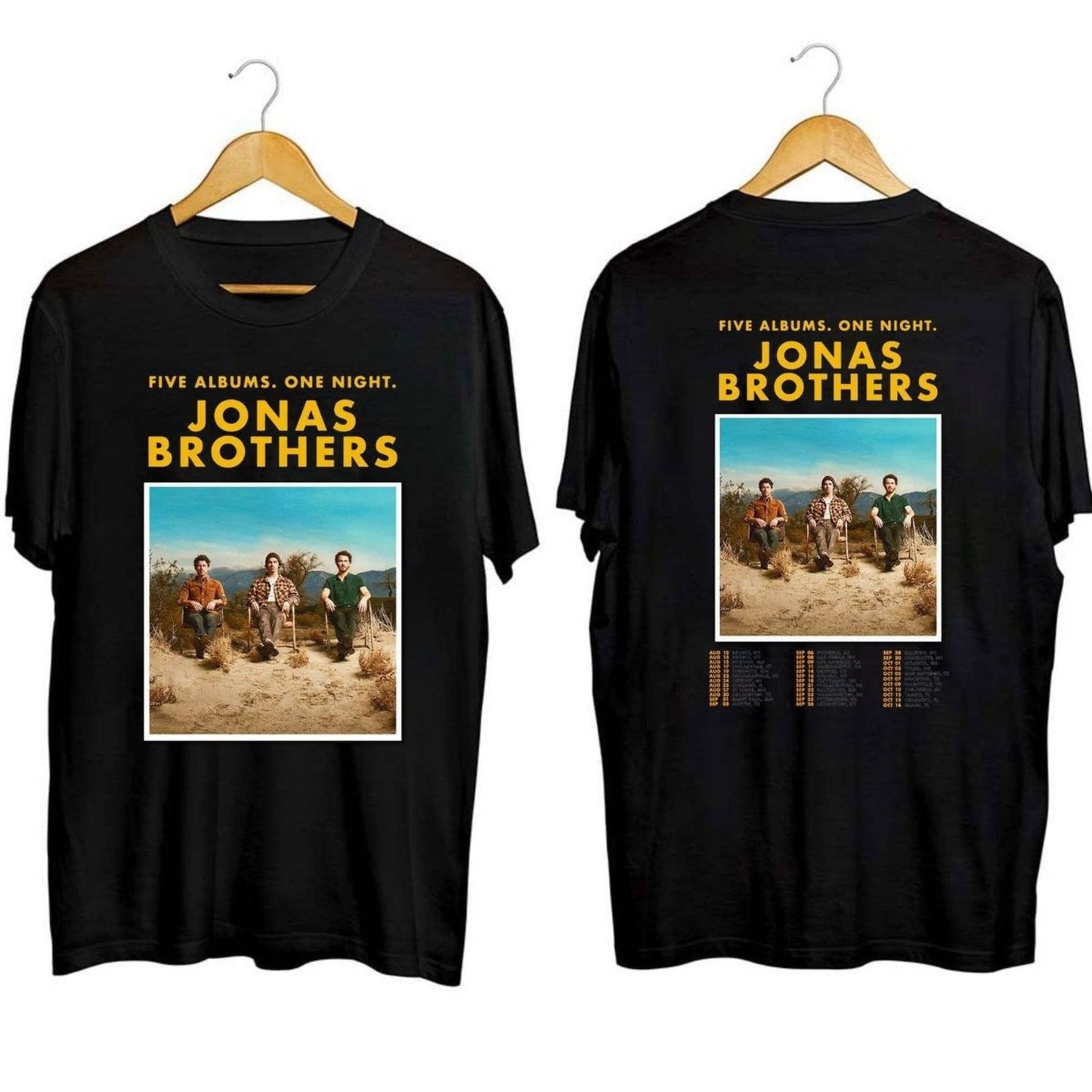Vintage Jonas Brothers Shirt, Five Albums One Night The Tour 2023