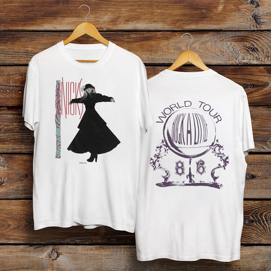 Vintage 1980s Stevie Nicks 'Rock a Little' Magic Ball World Tour Band Double Sided T-Shirt