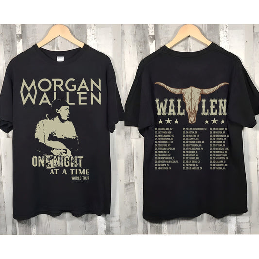 Wallen Western World Tour 2023 One Night At A Time 2 Side Shirt