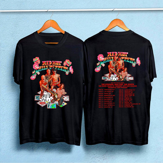 Red Hot Chili Peppers Tour 2023 Double Sided Shirt, Global Stadium Tour Shirt