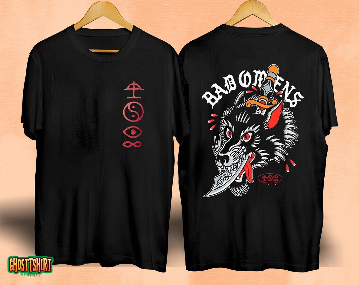 Bad Omens Band Wolf Dagger 2023 Shirt, Bad Omes World Tour 2023 Shirt