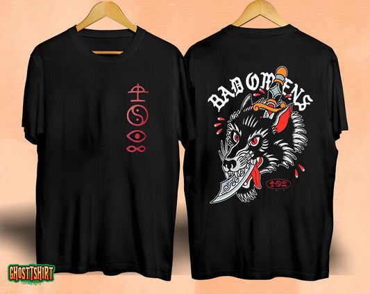 Bad Omens Band Wolf Dagger 2023 Shirt, Bad Omes World Tour 2023 Shirt