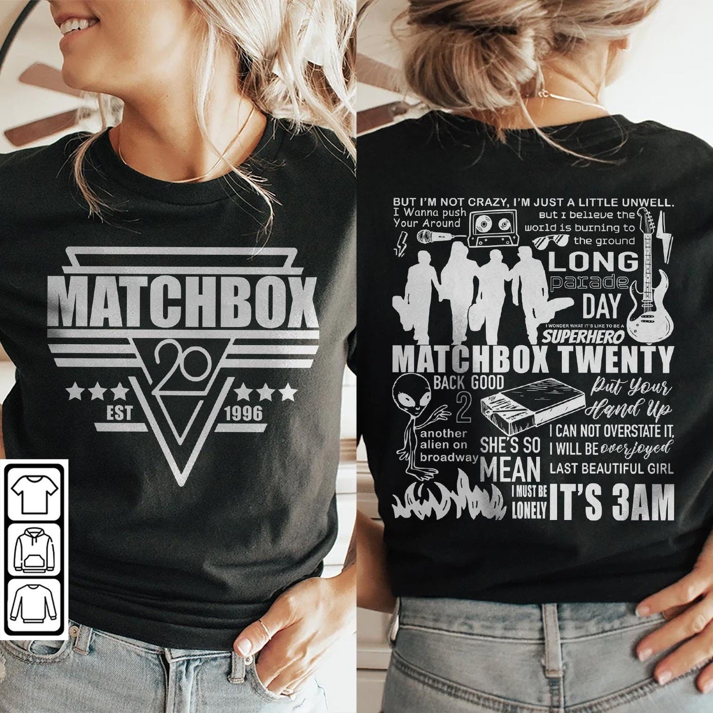 Matchbox Twenty Doodle Art Shirt, Vintage Matchbox Twenty Merch Lyrics Album Shirt