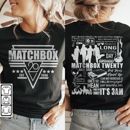 Matchbox Twenty Doodle Art Shirt, Vintage Matchbox Twenty Merch Lyrics Album Shirt