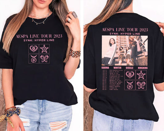 Aespa Tour 2023 Shirt, Aespa Synk Hyper Line Tour Shirt, Aespa My World Shirt