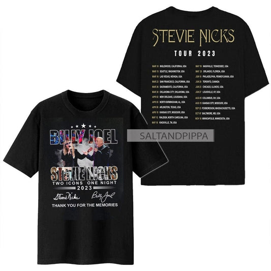 2023 Billy Joel Stevie Nick Two Icons One Night Shirt, Billy Joel T-shirt