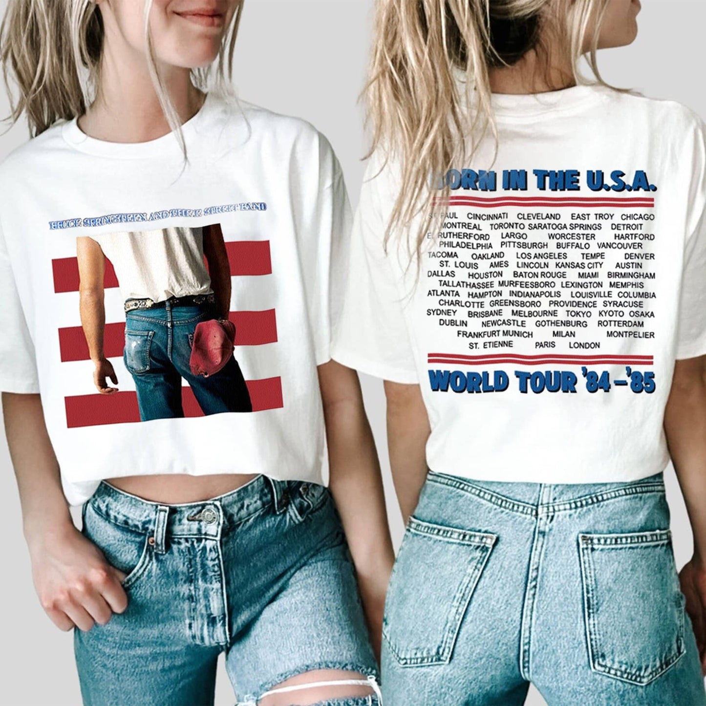 Bruce Springsteen Born in the USA World Tour 84-85 Vtg Concert T-Shirt