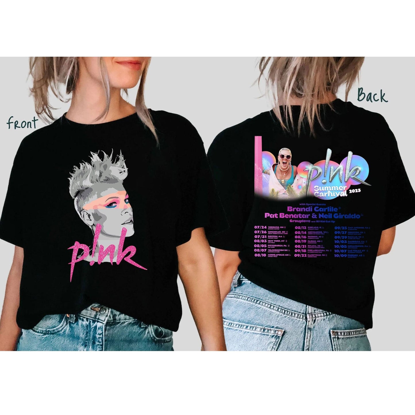 P!nk Pink Singer Summer Carnival 2023 Tour T-Shirt, Trustfall Album Shirt