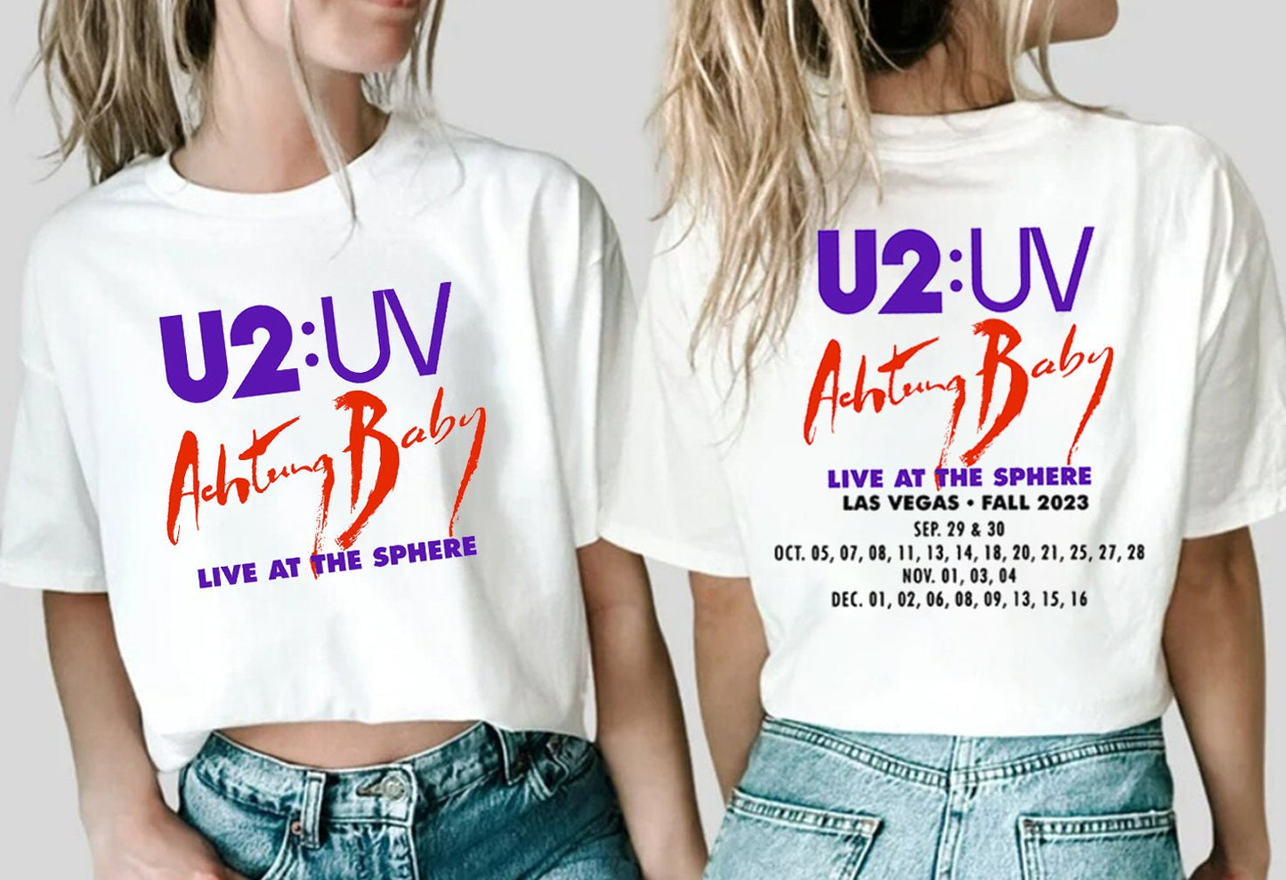 U2 Achtung Baby Live at Sphere T-Shirt, U2 Rock Band Las Vegas Fall Tour 2023 Shirt