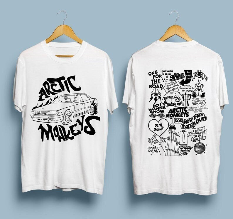 Arctic Music Lyrics Fan Art Shirt, Monkey Band T-Shirt, UK Tour 2023 on Back
