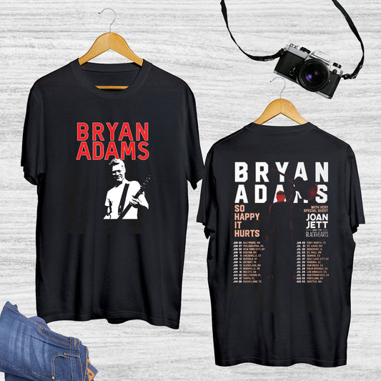Bryan Adams 2 Sided T-Shirt, Bryan Adams So Happy Hurts Tour 2023 Shirt