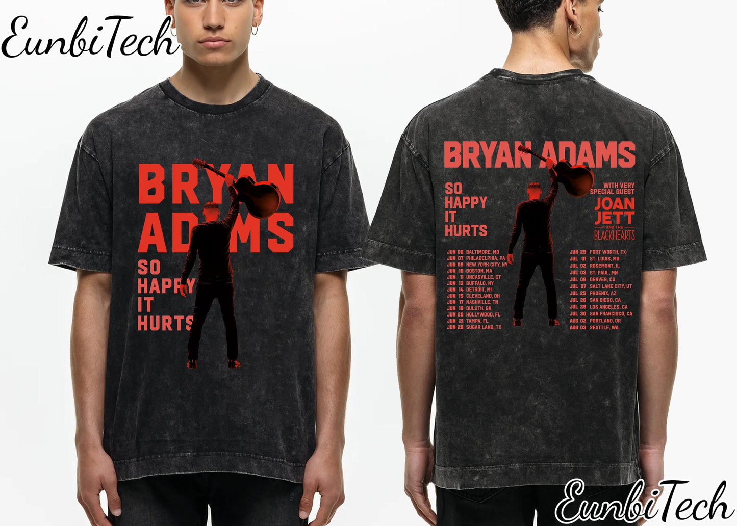 Bryan Adams Tour 2023 Shirt, Vintage Bryan Adams So Happy Hurts Tour Shirt
