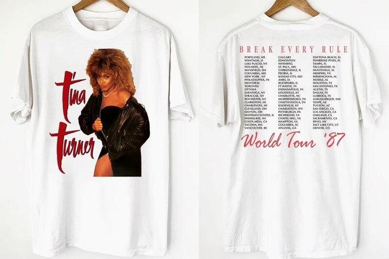 Tina Turner Break Every Rule World Tour '87 T-Shirt, Tina Turner Tour 1987 Shirt