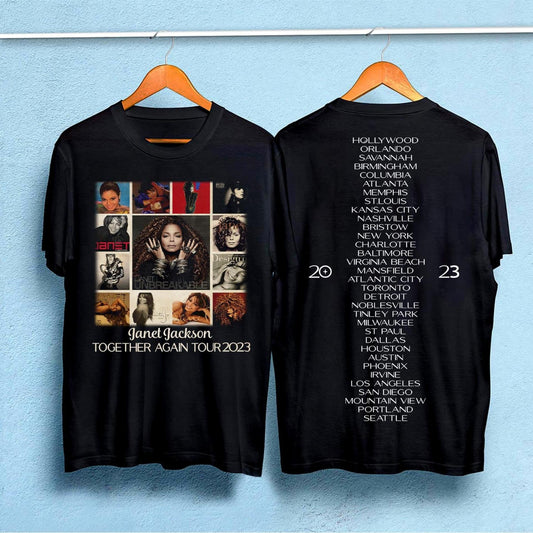 Janet Jackson Together Again 2023 T Shirt, Janet Jackson Double Side Shirt