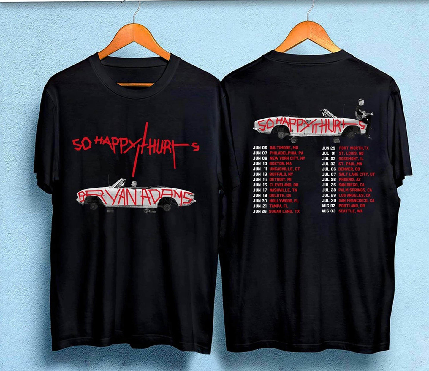 Bryan Adams Tour 2023 Two Sides T-Shirt - Vintage Music Merchandise