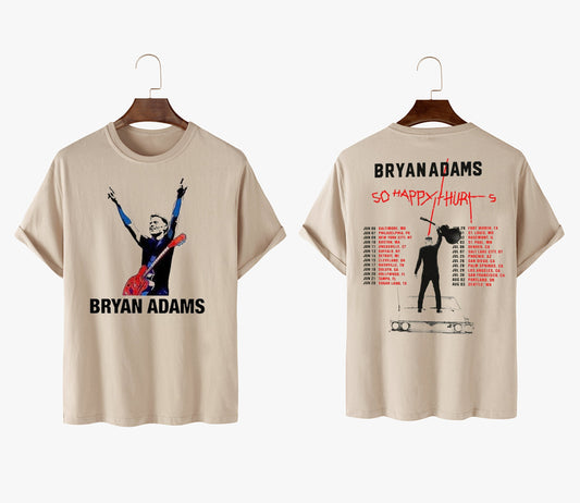 Bryan Adams World Tour 2023 T-Shirt, So Happy It Hurts Shirt, Bryan Adams 2 Sides