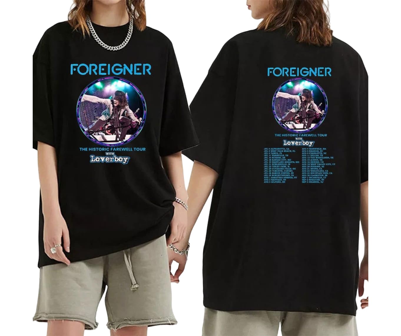 Fore%igner The Histroric Fare%well Tour 2023 Double Sided T-Shirts