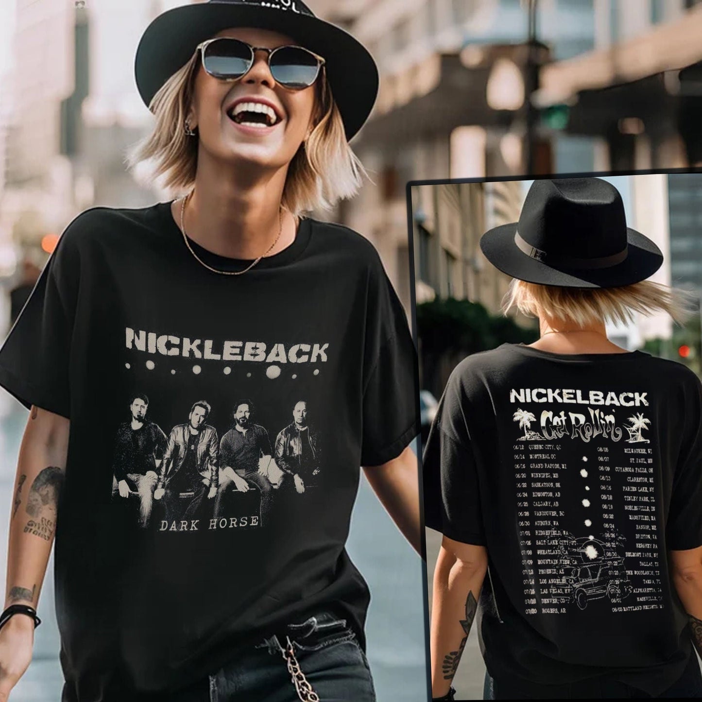 Nickelback Music Shirt, Merch Vintage Get Rollin' Tour 2023
