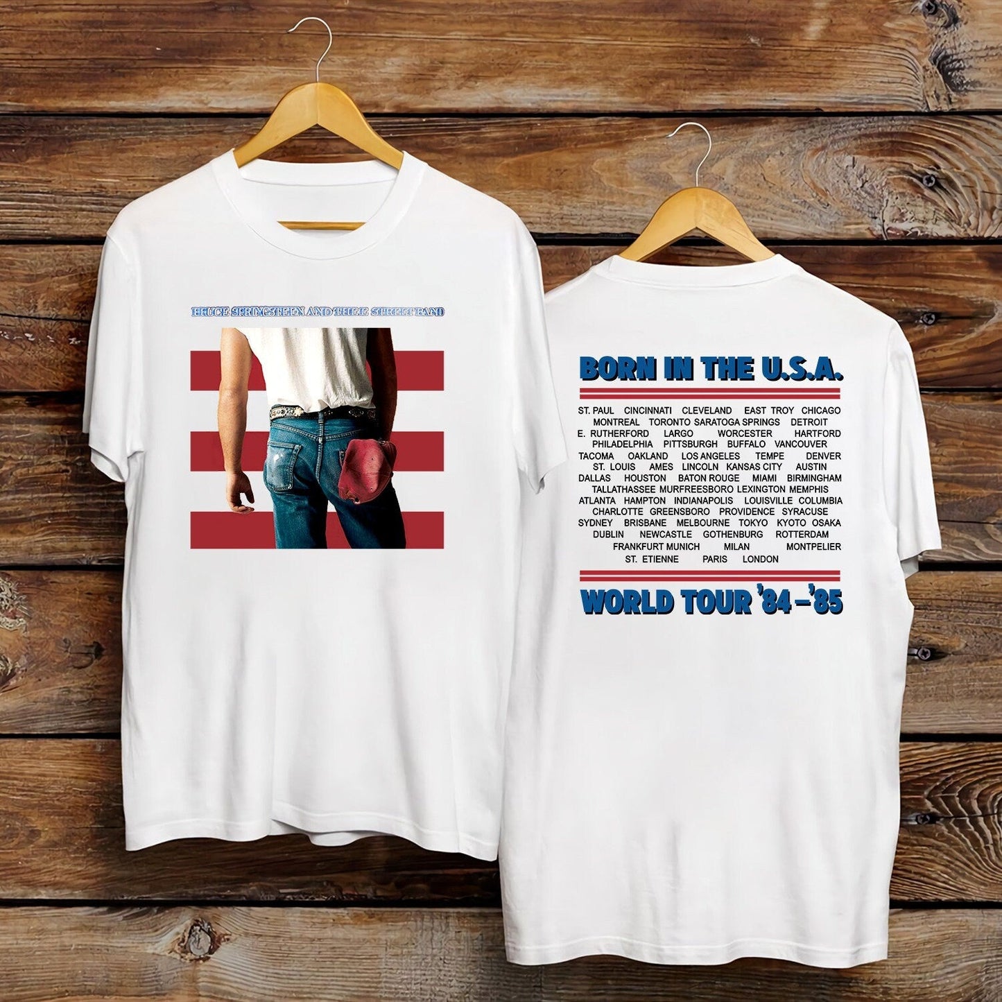 Bruce Springsteen Born In The Usa World Tour 84-85 2 Sided T-Shirt
