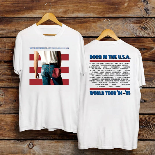 Bruce Springsteen Born In The Usa World Tour 84-85 2 Sided T-Shirt