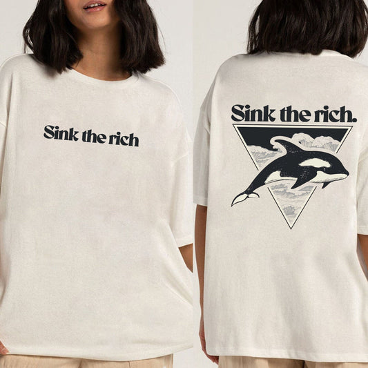 Sink The Rich Shirt, Leftist Orca Shirt, Leftist Orca, Eat The Rich Shirt