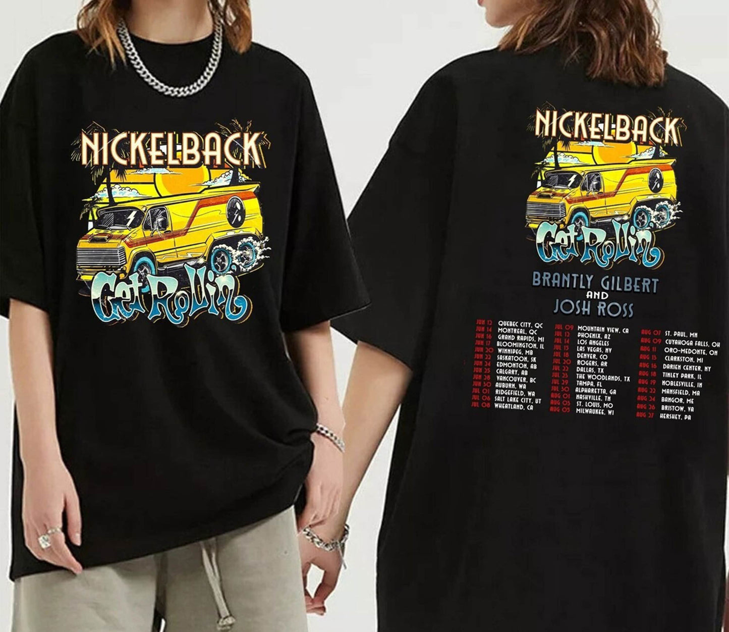 Nickelback Music Tour 2023, Merch Vintage Get Rollin' Tour 2023