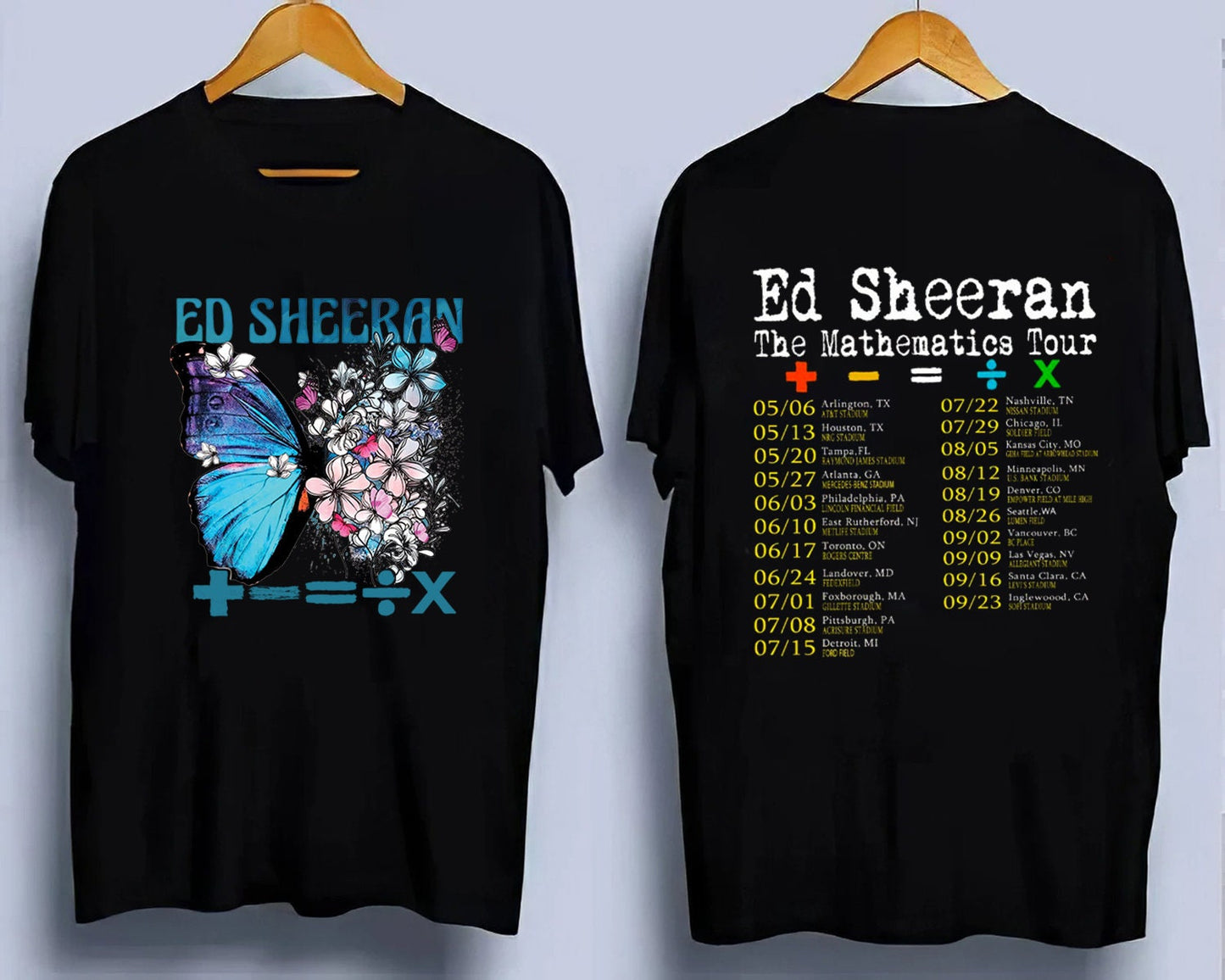 Butterfly Equals Tour 2 Side T-Shirt, The Mathematics Tour Shirt