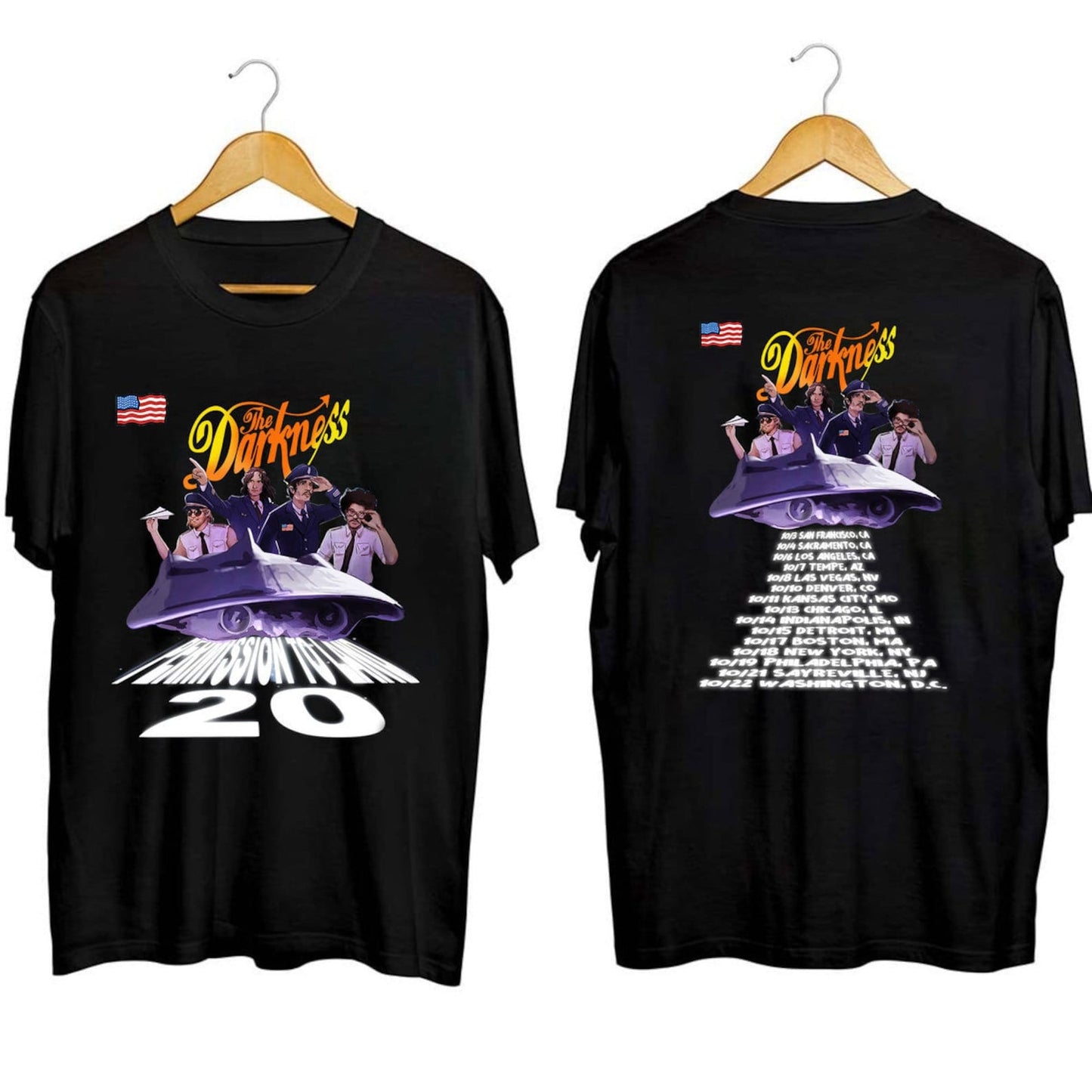 The Darkness Permission to Land 20 Shirt, The Darkness Band Fan Shirt