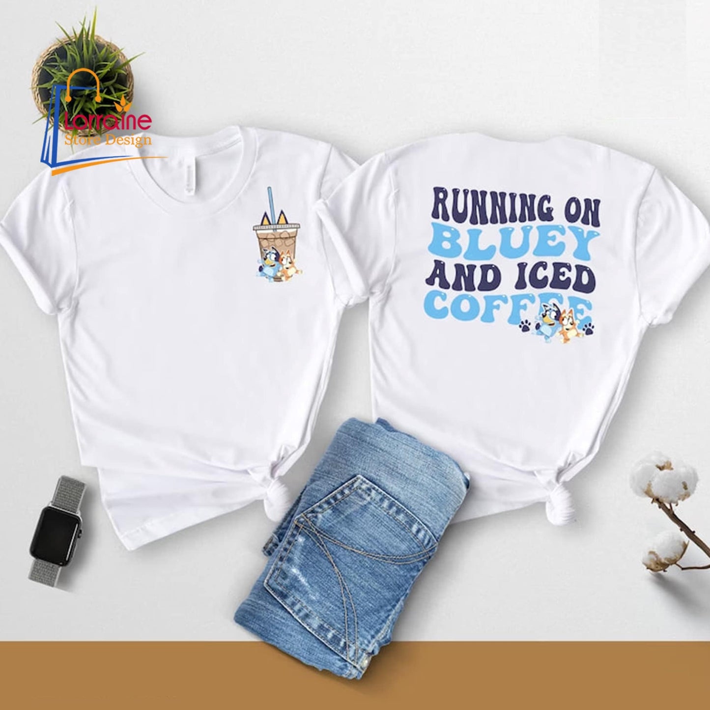 BlueyDad Shirt Iced Coffee Family Shirt Birthday Gift Bingo BlueyDad Mama Shirt