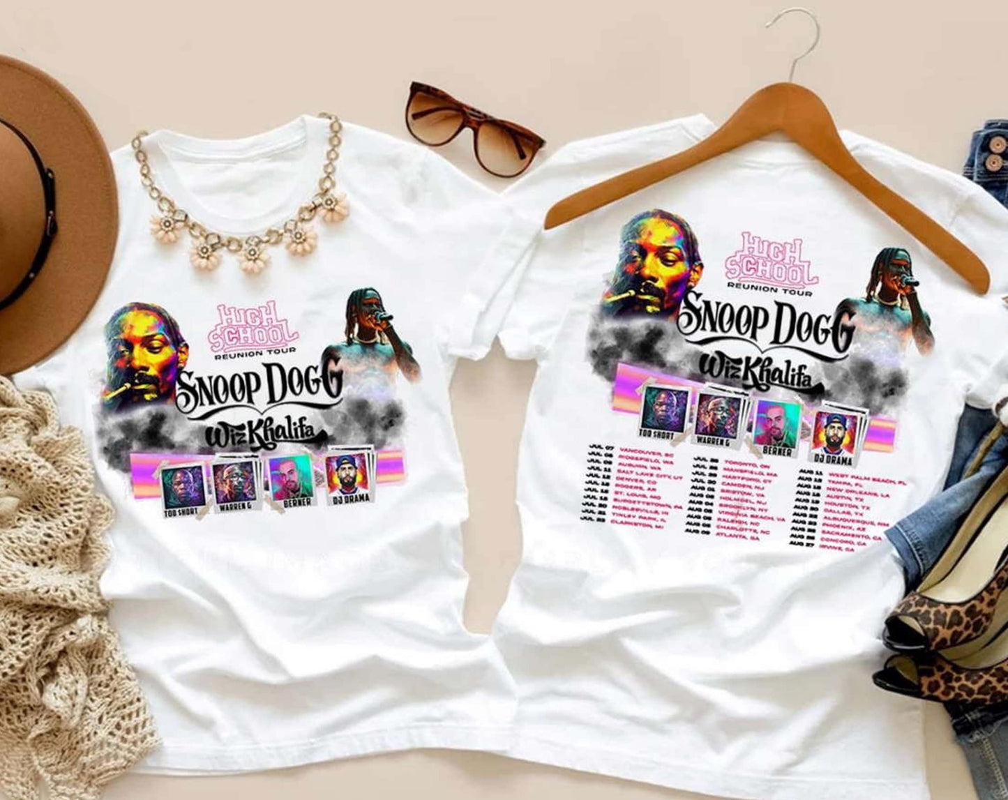 2023 Snoop Dogg And Wiz Khalifa High School Reunion Tour T-Shirt